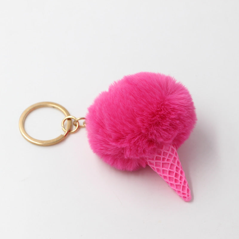Wholesale Resin Ice Cream Fur Ball Keychain